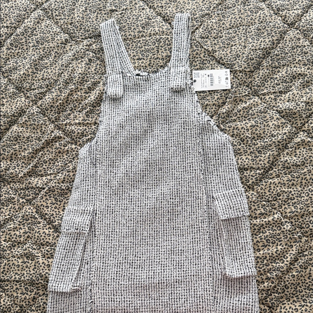 Zara Black and White Textured Knit Fabric